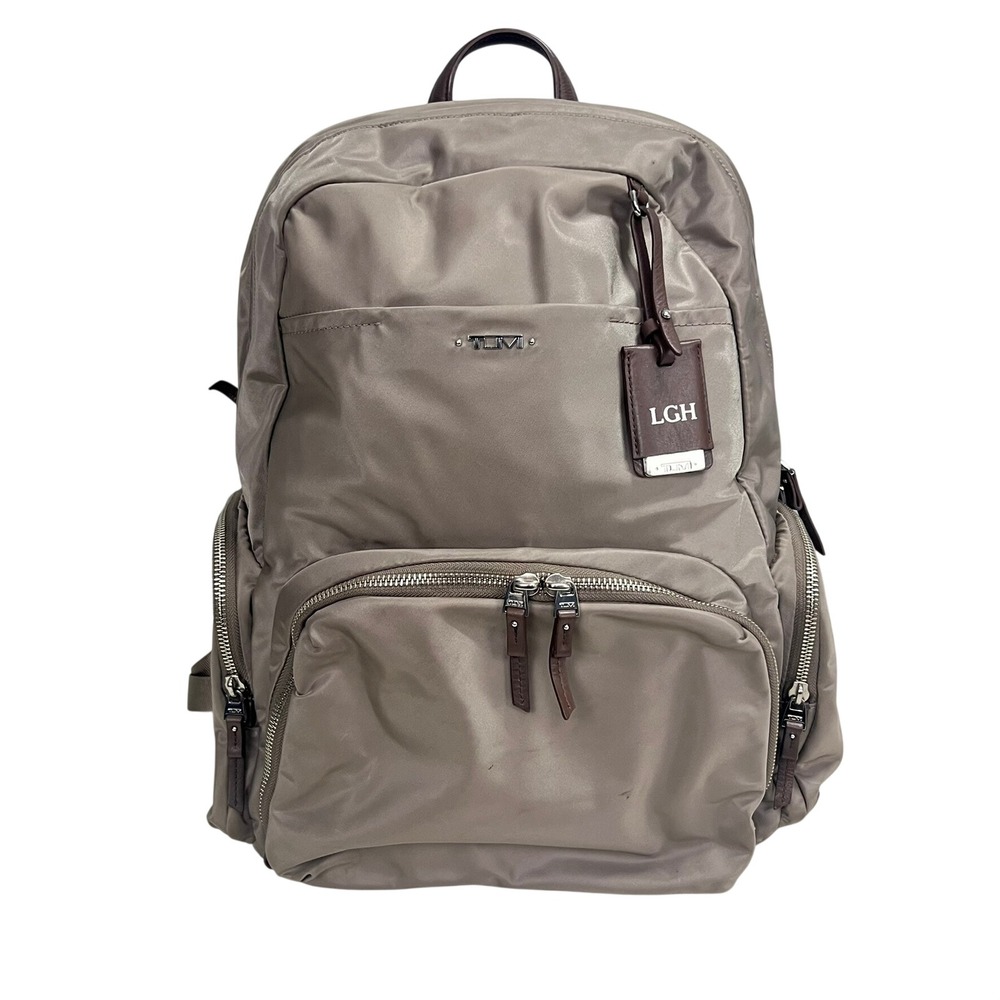 Tumi Voyageur Carson Backpack Mink Grey Nylon Laptop Bag Travel Rucksack
